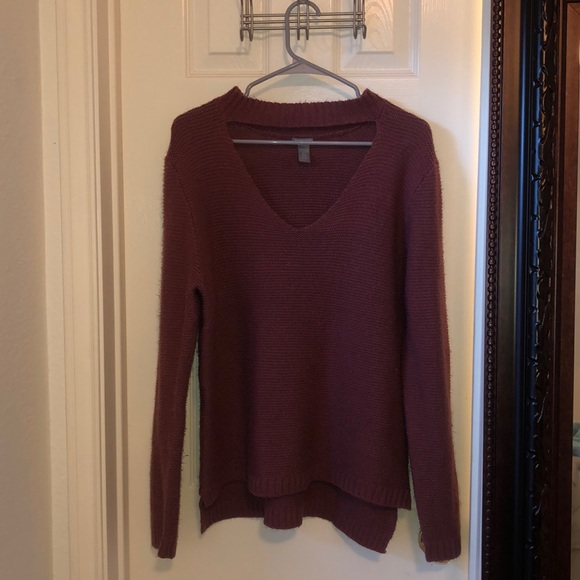 plum sweater